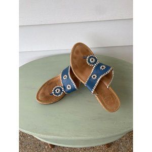 Vintage Jack Rogers blue leather wedge sandals
